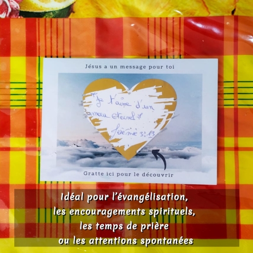 Lot de 10 cartes postales – cartes à gratter – Jésus a un message pour toi - Frais de port offert