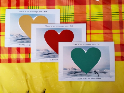 Lot de 10 cartes postales – cartes à gratter – Jésus a un message pour toi - Frais de port offert