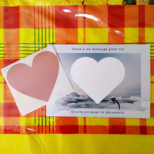 Lot de 10 cartes postales – cartes à gratter – Jésus a un message pour toi - Frais de port offert